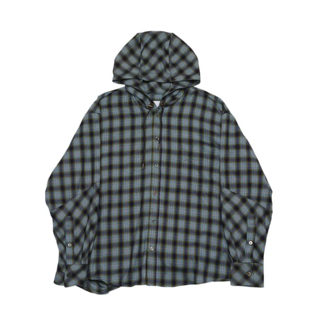 알렌느 체크후드셔츠 블루 1