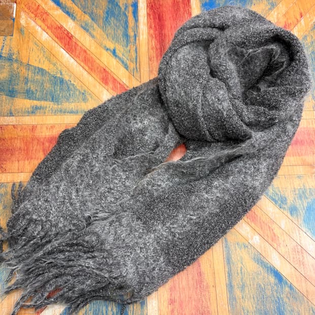 ANNE KLEIN 앤클라인 울 모헤어 부클 머플러 스카프 숄