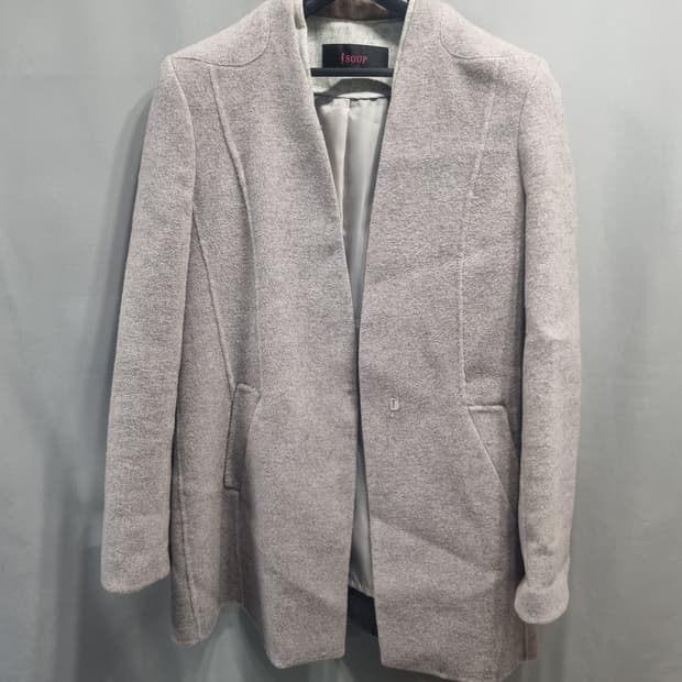 ISoup 그레이 모직 코트