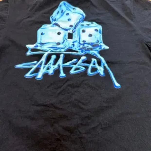 스투시 멜티드 얼음 티셔츠 블랙 stussy melted tee