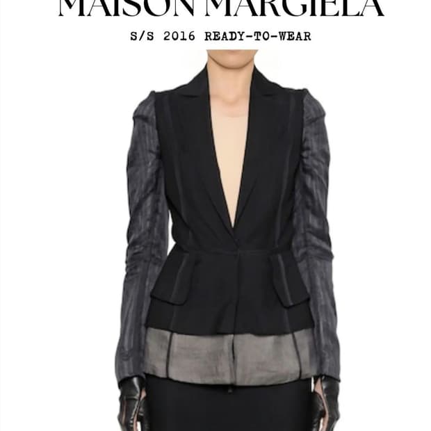 메종 마르지엘라 블랙 배색 블레이저