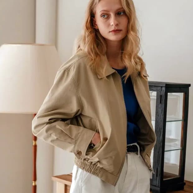 라미네즈(LAMINEZ) 투웨이 미니멀 블루종 자켓 프리사이즈 새상품