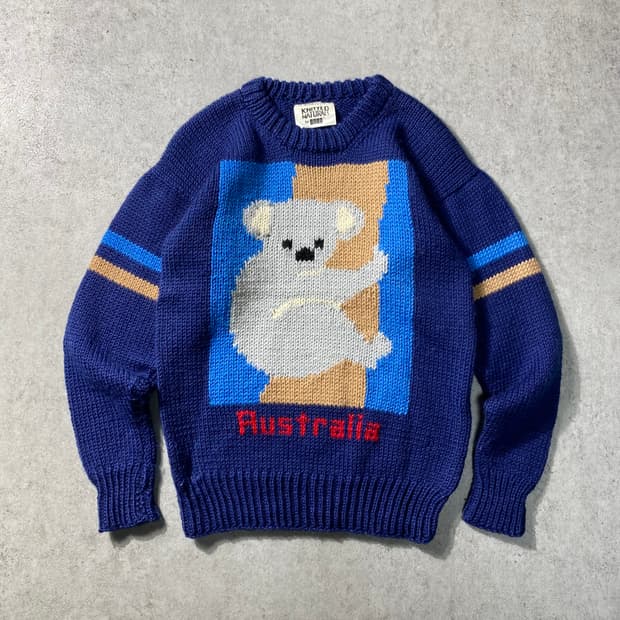 [M] 80s 오스트레일리아 빈티지  퓨어울 코알라 니트