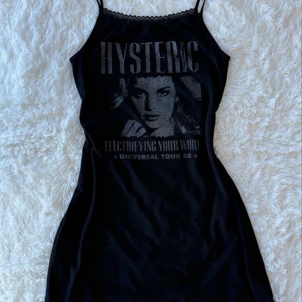 Hysteric glamour 글리터 레이스 슬리브리스 원피스