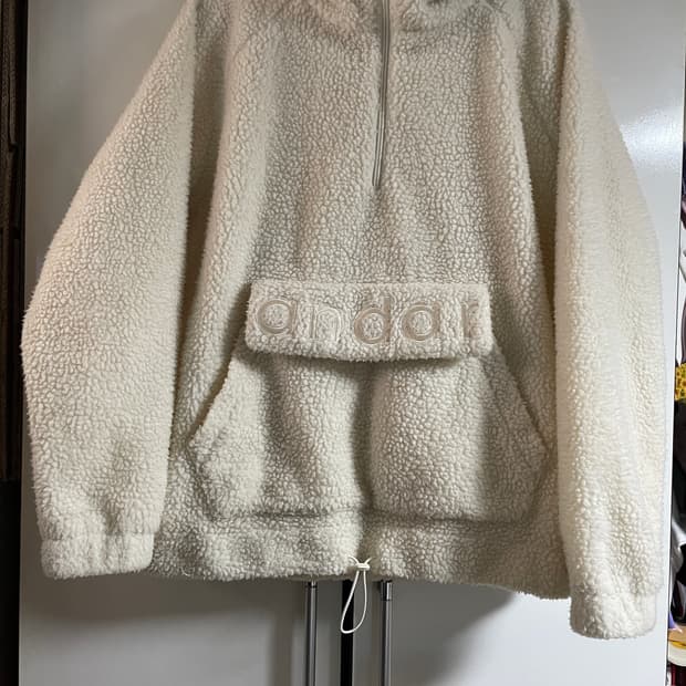 안다르 플리스 후드 아노락 아이보리