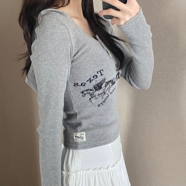 글로니 TEXAS WAFFLE LONG SLEEVE (GRAY)