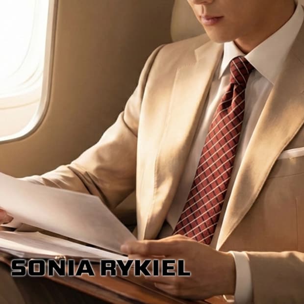 소니아 리키엘 실크 레드 스트라이프 넥타이 9.7cm A+등급 E918