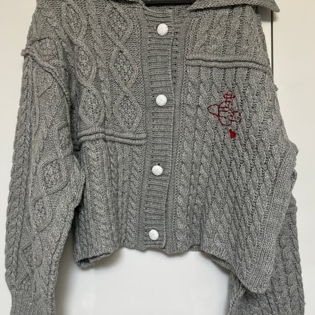 비비안웨스트우드 그레이 울케이블 가디건 