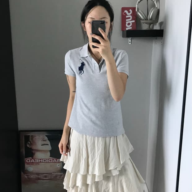 폴로 랄프로렌 빅포니로고 그레이 카라티