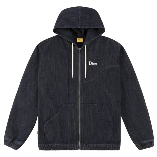 [L] 다임 데님 후드집업 블랙