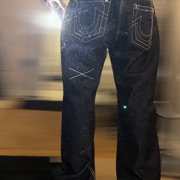 트루릴리젼 세이프티 생지 데님 팬츠 인디고