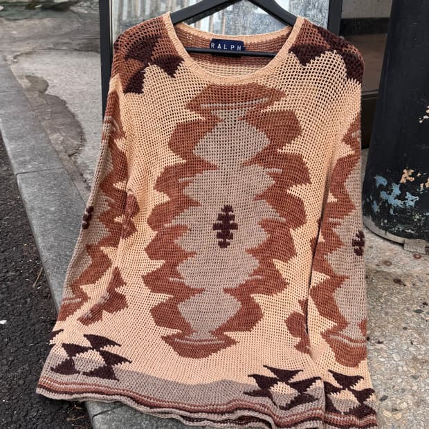 90s 랄프로렌 에스닉 사우스웨스트 패턴 니트 