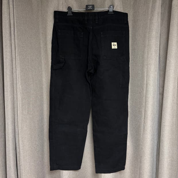 스투시 Stussy 캔버스 더블니 카펜터 워크 팬츠 블랙 36