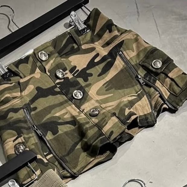 빈티지 대장 카모숏스커트 데스라이즈