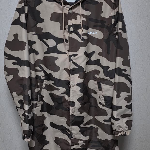 OBEY 오베이 카모 후드 코치 자켓 m 