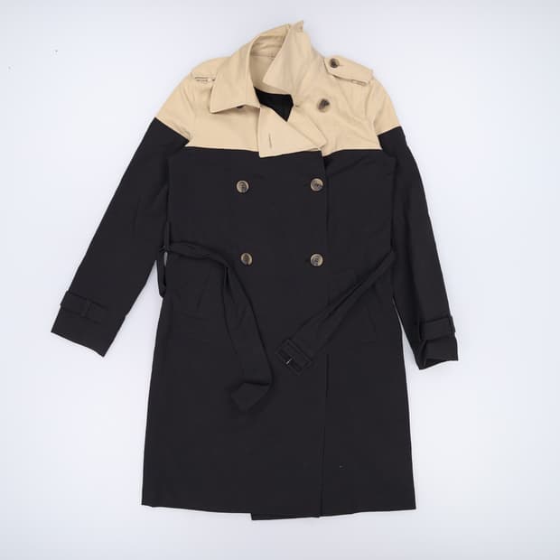 [55] 디케이엔와이 여성 배색 트렌치코트 자켓 0108J