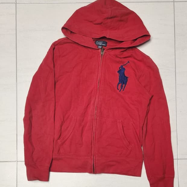 폴로 빅포니 레드 후드집업 M(10-12)