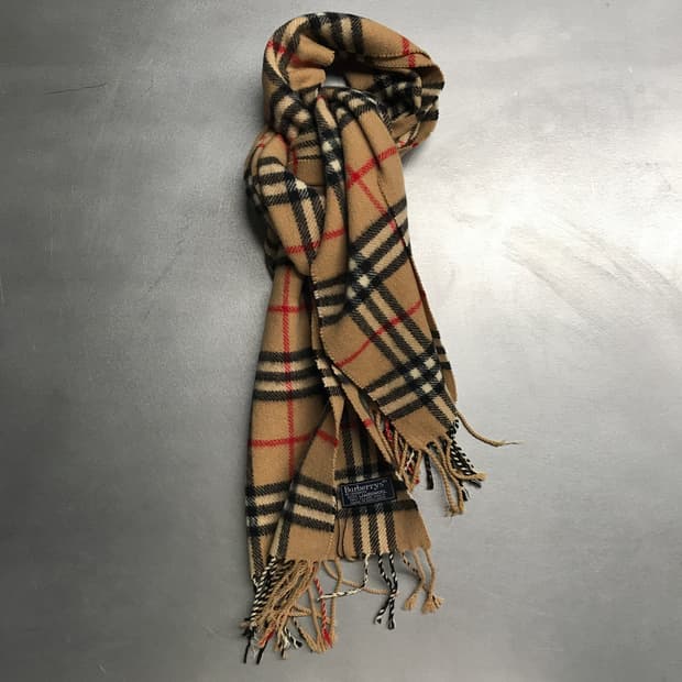 버버리 정품 램스울 머플러 베이지