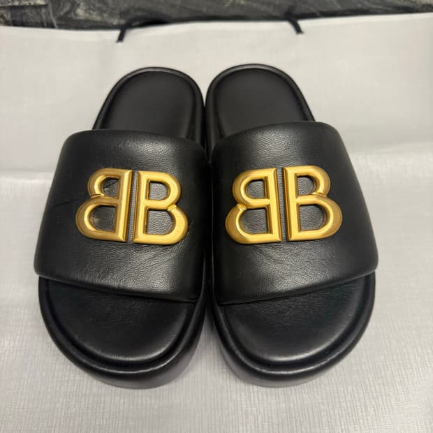 발렌시아가 BB로고 통굽 슬라이드