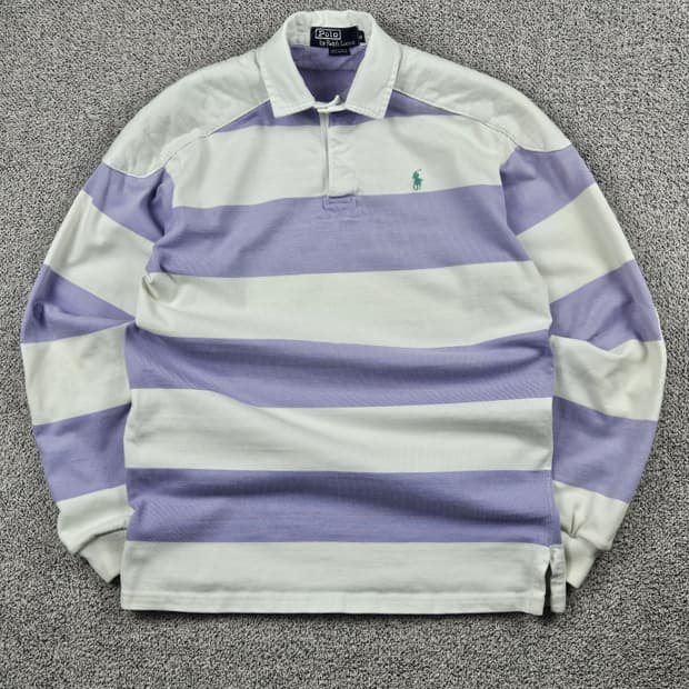 90's USA 폴로랄프로렌 스트라이프 럭비 티셔츠 ( M )/ 9953