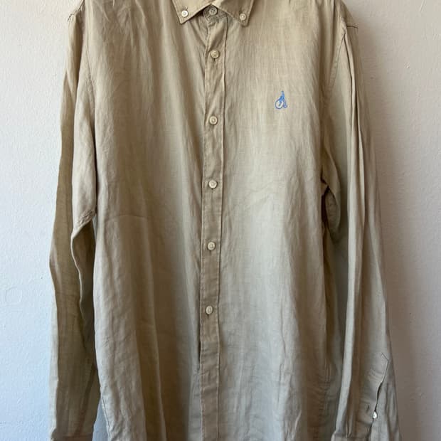 빈폴 남성 베이지 린넨셔츠 긴팔셔츠
