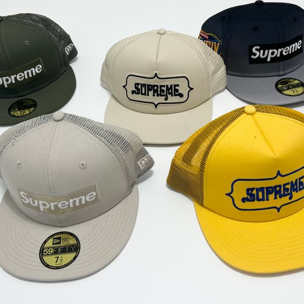 슈프림 x 뉴에라 박스로고 메쉬 캡 모자 5총사