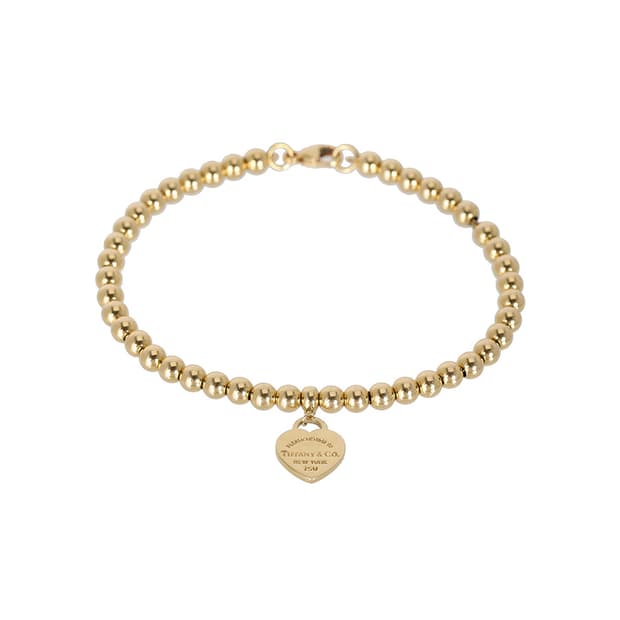 리턴투 티파니 하트 태그 비드 브레이슬릿 옐로우골드 팔찌 23993104