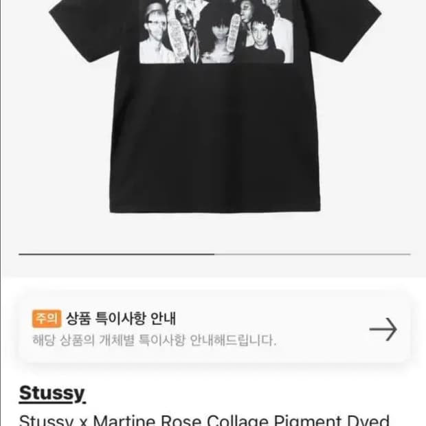 스투시 마틴로즈 블랙 L