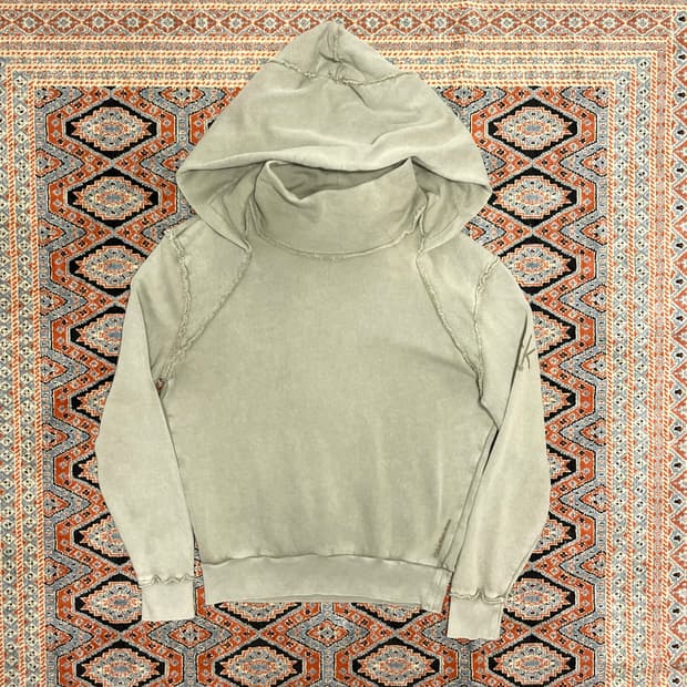 CK ONE 베이지 모크넥 후드티셔츠 남성XL 