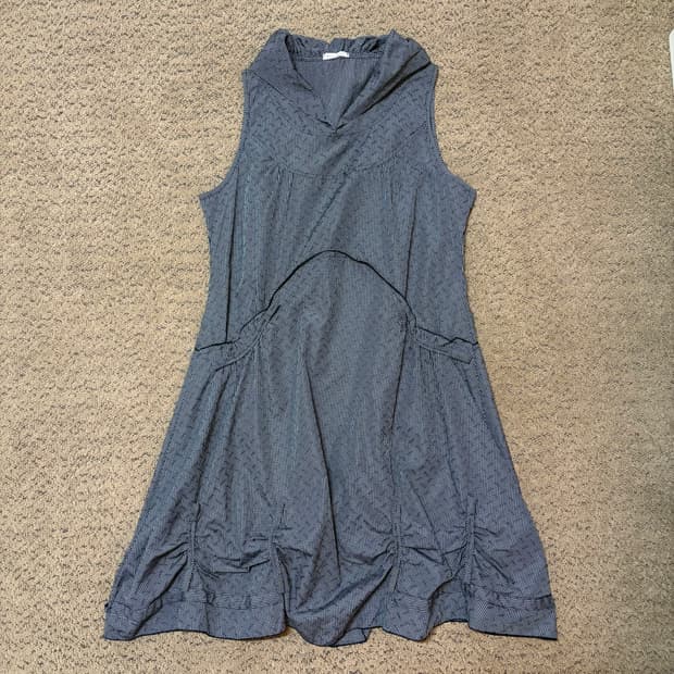 체크 셔링 벌룬 원피스 (L)