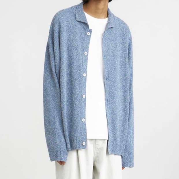 유스 youth 니트 카라 가디건 블루 M