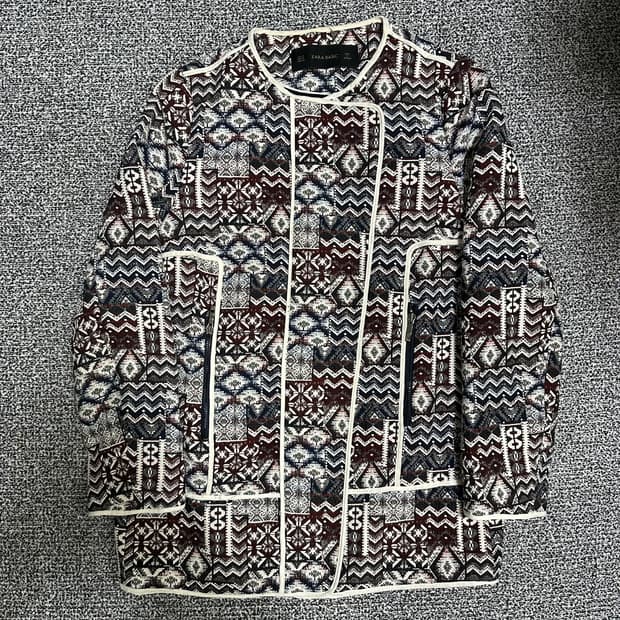 (M) 자라 베이직 패턴 트위드 자켓