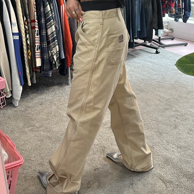 칼하트 베이지 코튼 워크 팬츠(32)