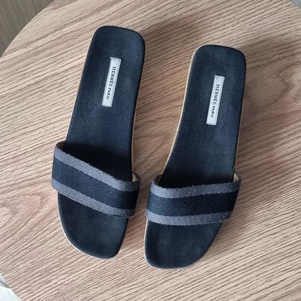 HERMES 에르메스 마르지엘라 에라 후루토 캔버스 우든 웨지뮬 (37)