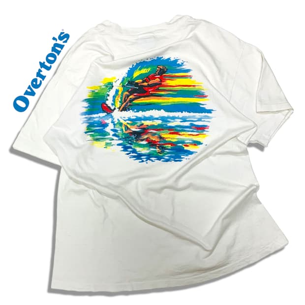 90s HANES OVERTONS 프린팅 반팔