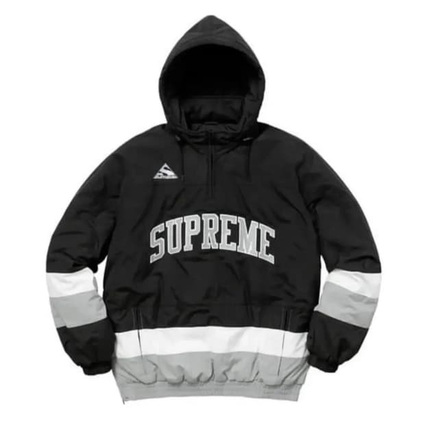 [L] 17FW 슈프림 퍼피 하키 풀오버 자켓 블랙