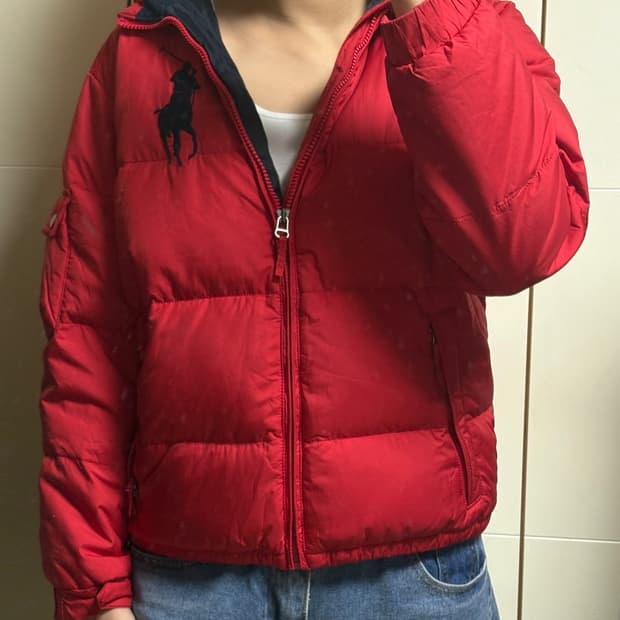 폴로 빅포니 패딩 레드