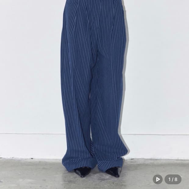 폴리수엠 STRIPE OVERSIZED TUCK PANTS 2사이즈