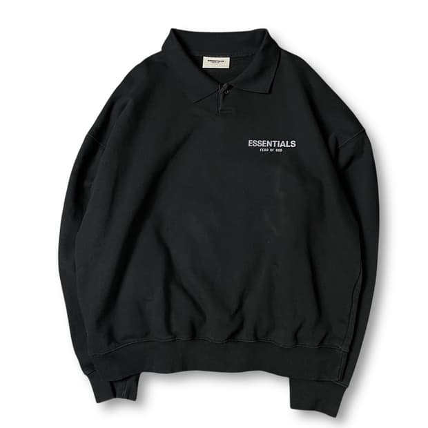 피어오브갓 에센셜 블랙 카라 맨투맨