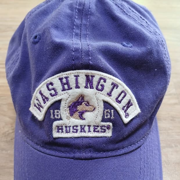 허스키 자수 모자 볼캡 빈티지 보라색 퍼플