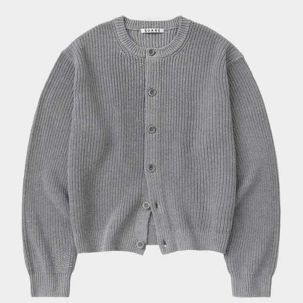수아레 삭형 니트 가디건