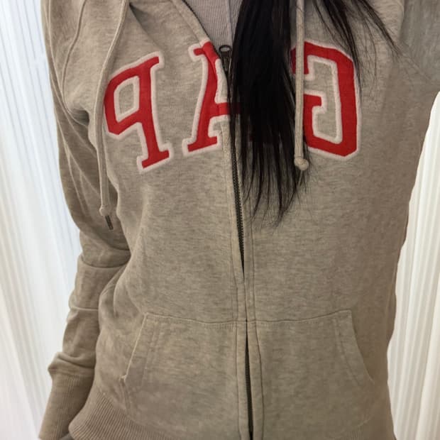 갭 그레이 후드집업 s