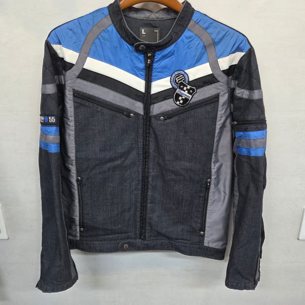 Exr 빈티지 레이싱 데님 방풍자켓 L