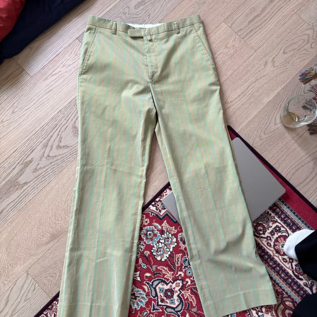 드리스 반 노튼 스트라이프 팬츠 46