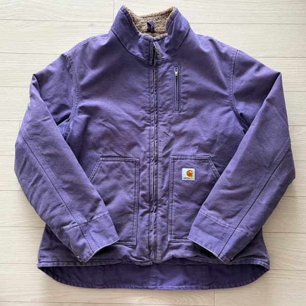 칼하트 우먼즈 덕코튼 쉐르파 라벤더 퍼플 집업 자켓 L (103)