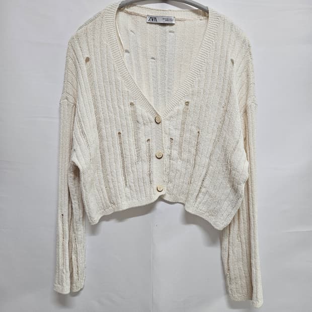 자라 데미지드 크롭 가디건 M