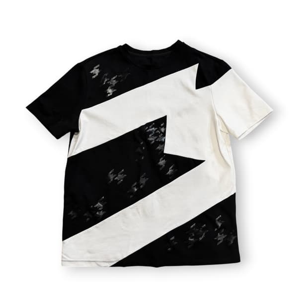 시스템 옴므 컬러블럭 반팔 티셔츠