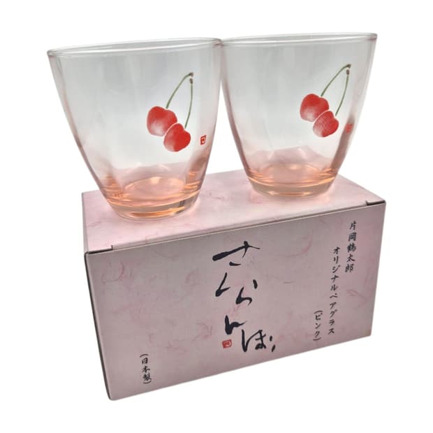 00s 카타오카 츠루타로 체리 글라스 세트