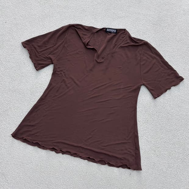 실측확인 페라리오 브이넥 반팔 티셔츠 0415E