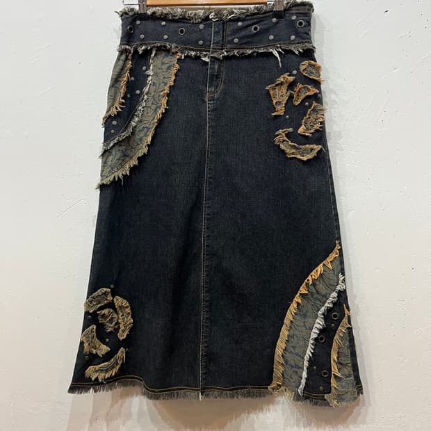 JPN 아플리케 스터드 스커트 치마